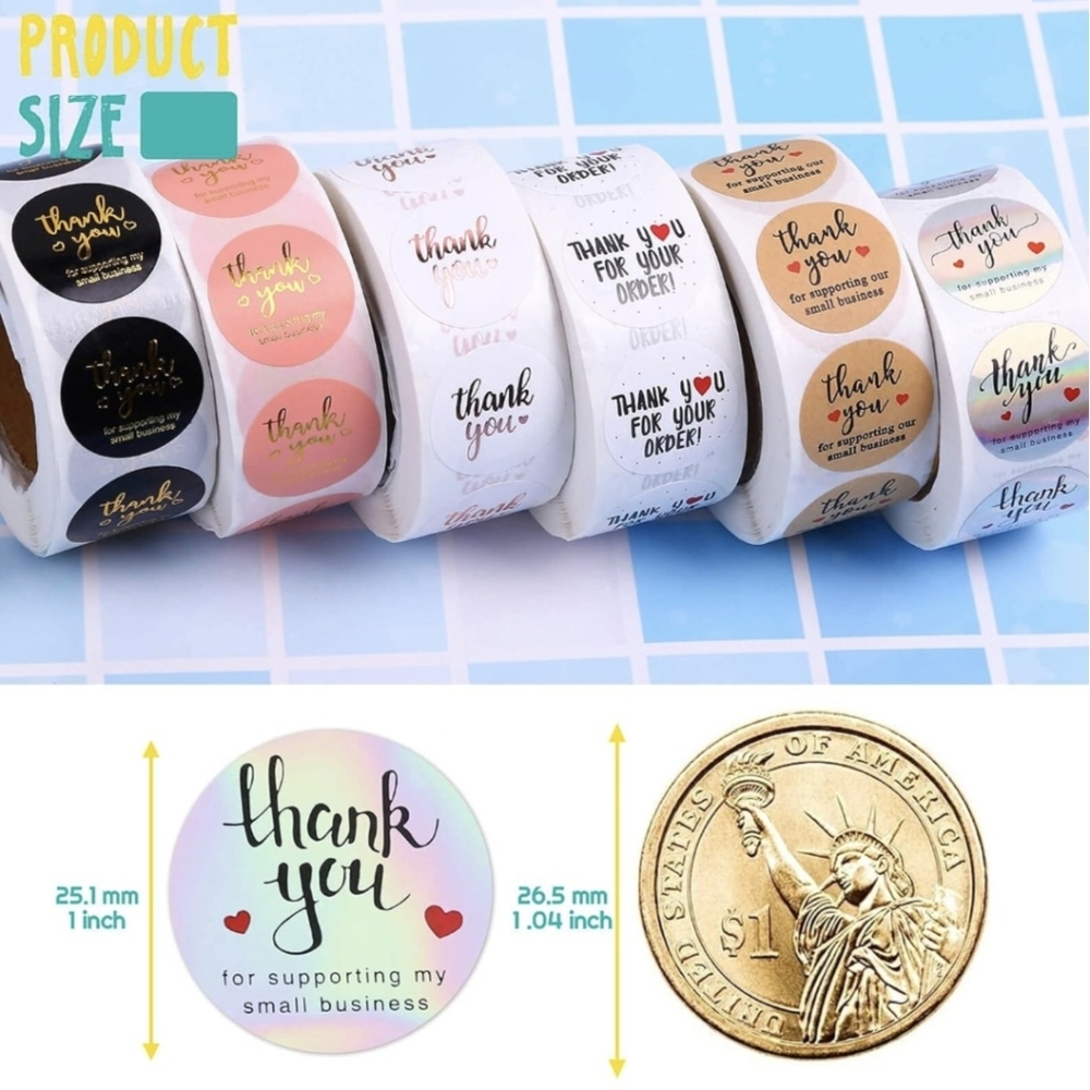 Thank You Sticker Roll Set Of 500